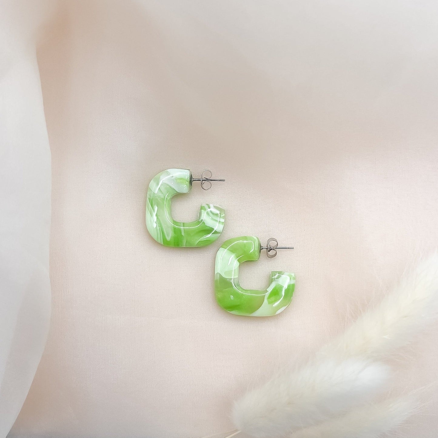 Square Marble Hoops - Ashleigh McKoy