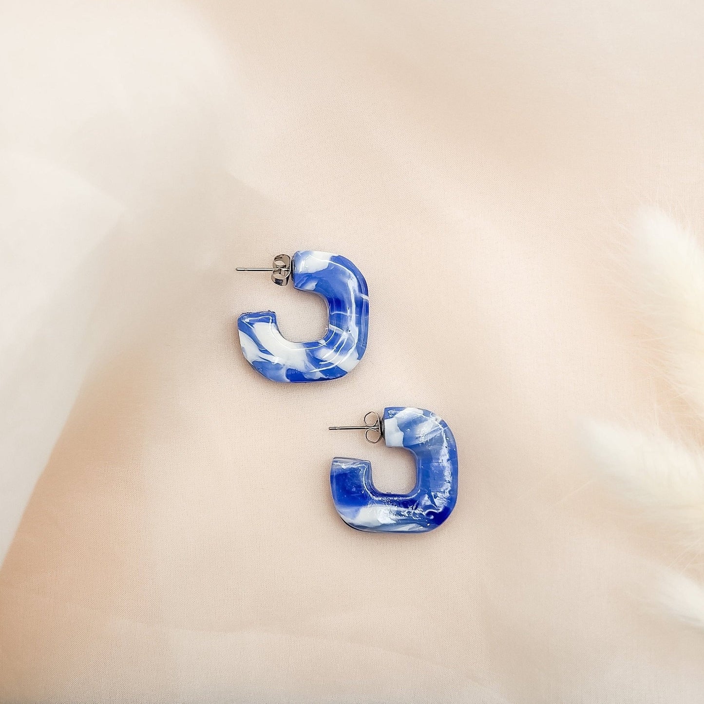Square Marble Hoops - Ashleigh McKoy