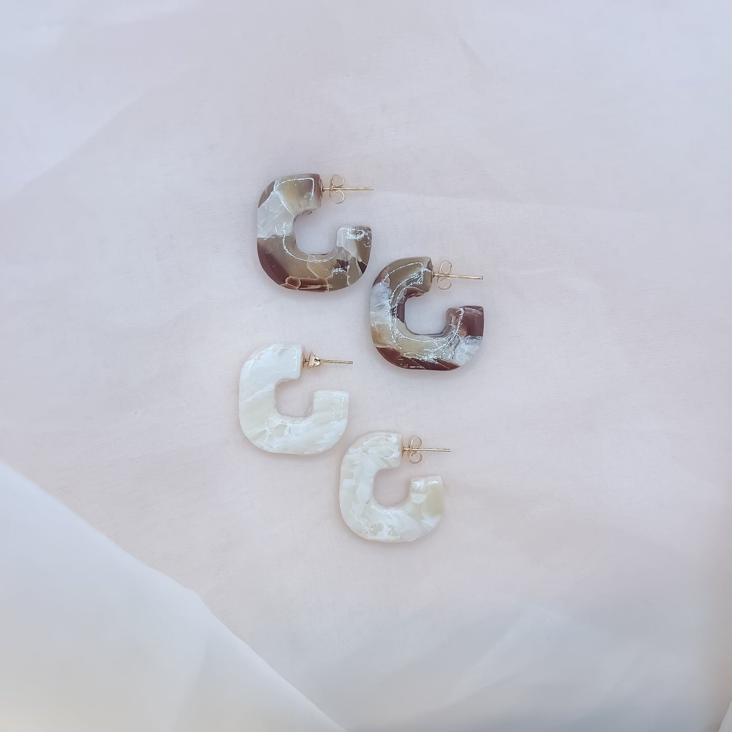 Square Marble Hoops - Ashleigh McKoy