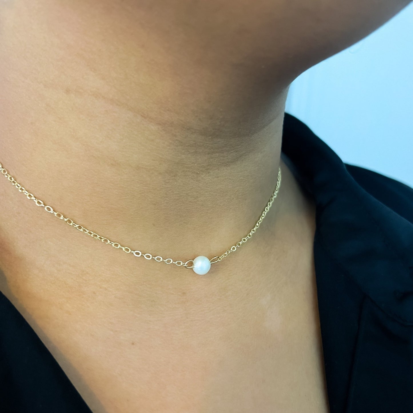 Dainty Single Pearl Necklace - Ashleigh McKoy