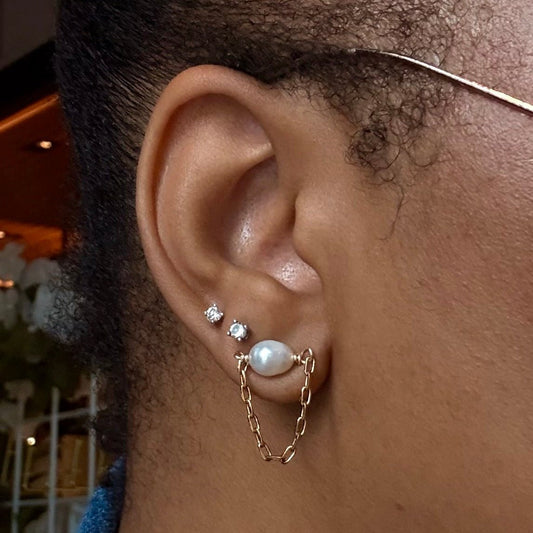 Pearl Chain Hoop