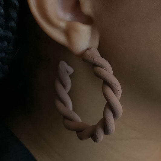 Twisted Clay Hoops